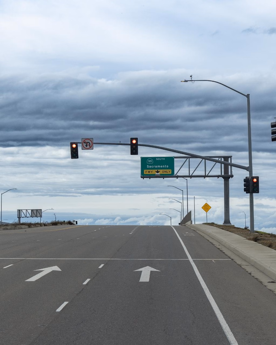 Open country road through the Sacramento Valley