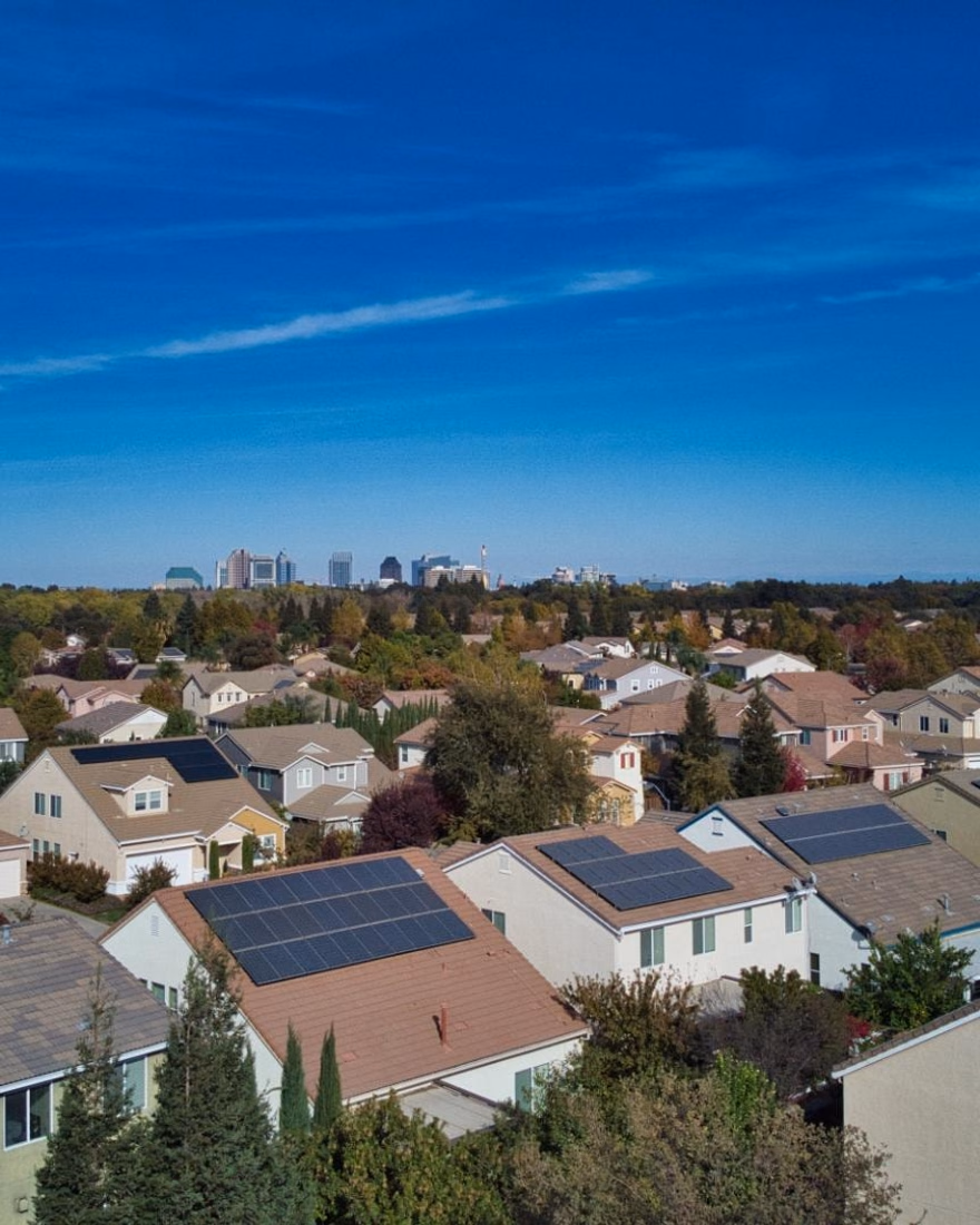 Aerial view of a Rocklin neighborhood